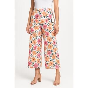 NWT Jessica Simpson Pants Womens Medium Pink Lavender Culottes Floral‎ Wide Leg